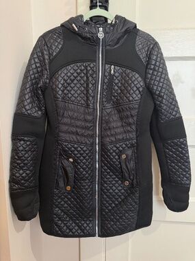 Michael Kors Quilted Hooded Jacket – Black – Size S